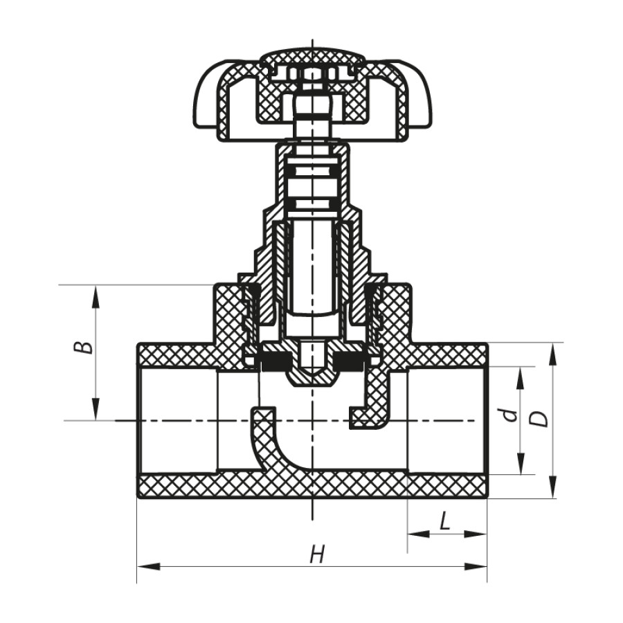Кран вентильний 40 Koer PPR K0186.PRO (KP0240)