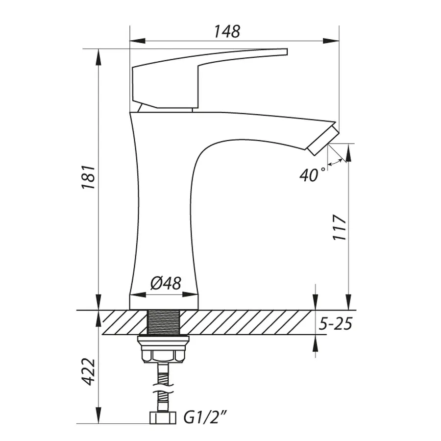 Змішувач для умивальника Zerix LR71001 (LL1030)