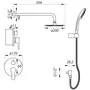 Вбудована душова система зі змішувачем і тропич. душем Zerix LR2403-2 (LL1210)