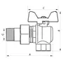 Кран кульовий з американкою кутовий 3/4" ГШМ (NF.941) Nolf (NF2965)