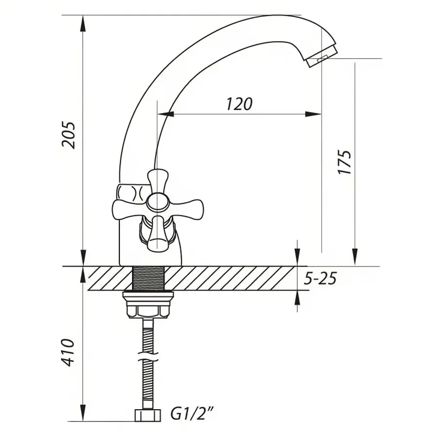 Змішувач для кухні ZERIX TLC 856 (ZX0080)