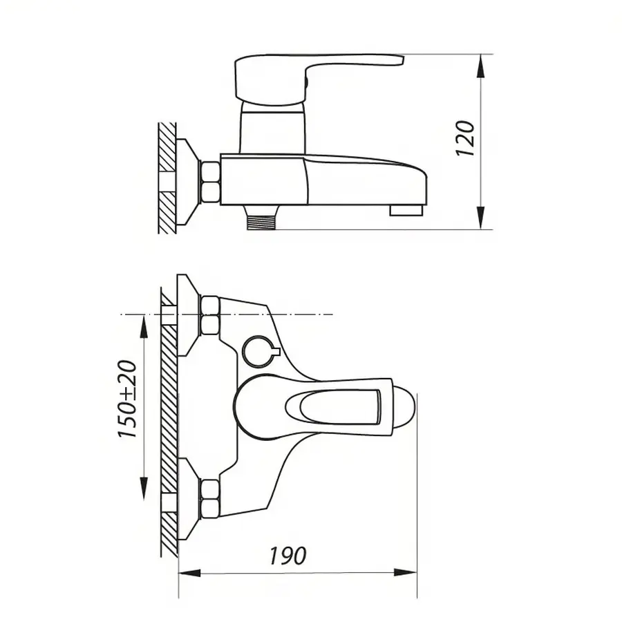 Змішувач для ванни Zerix FAD 182 (ZX2648)