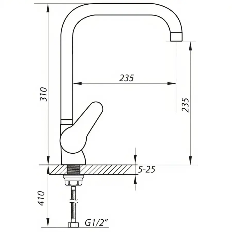 Змішувач для кухні Zerix SOP7 146 (ZX2653)