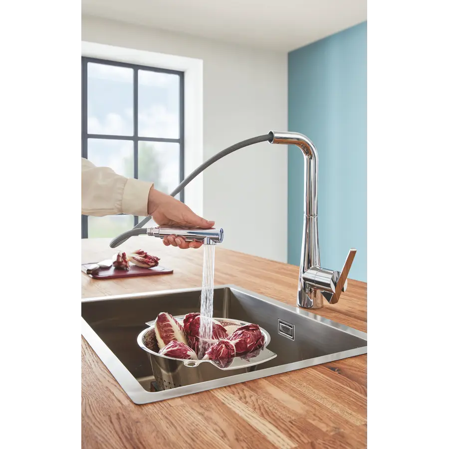Змішувач для кухні з висувним виливом Grohe Zedra (32553002)