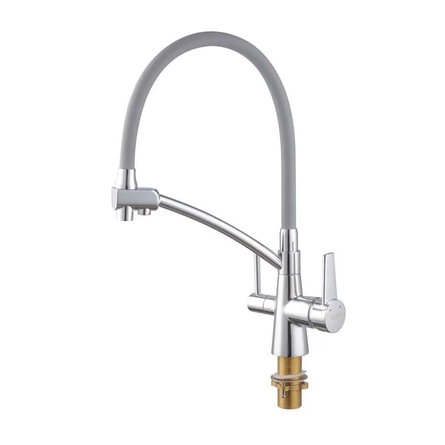 Кухонний змішувач з силік. виливом і вих. для питної води KOER KB-72003-01 (KR3375)