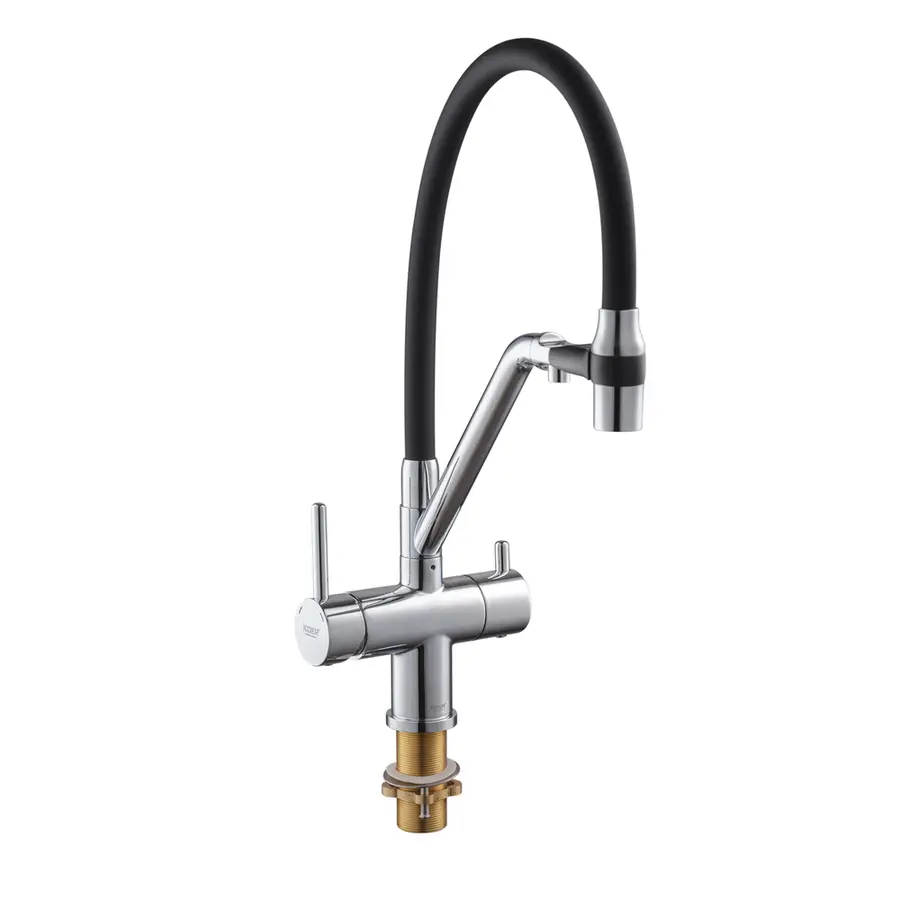 Кухонний змішувач з силік. виливом і вих. для питної води KOER KB-72006-01 (KR3379)