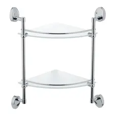 Скляна полиця кутова 2-ярусна Zerix LR3307-2 (LL1436)