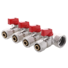 Колектор з кульовими кранами та фітингом Koer KR.1125-4 - 3/4”x4 Ways (KR2837)