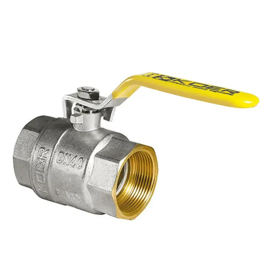 Кран кульовий KOER KR.214.G - 2" FF ГГВ YELLOW, ручка "важіль" жовта (KR0137)