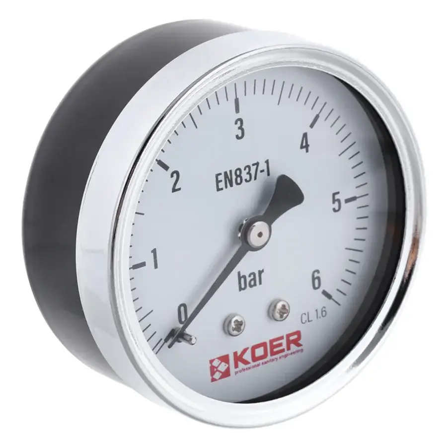 Манометр осьової KOER KM.611A D 63мм (0-6 bar) 1/4'' (KR2901)