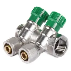 Колектор для теплої підлоги на 2 контура Koer KR.1123-2 3/4"x2 ways (KR2829)