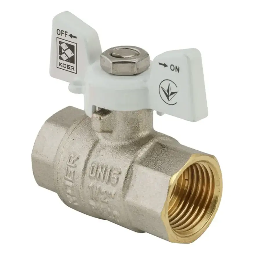 Кран кульовий KOER 1/2" ГГМ (KR.217.W) білий (KR0177)
