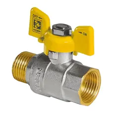 Кран кульовий KOER KR.218.G - 1" FM ГШМ YELLOW, ручка "метелик" жовта (KR0096) Кран кульовий KOER KR.218.G - 1" FM ГШМ YELLOW, ручка "метелик" жовта (KR0096)