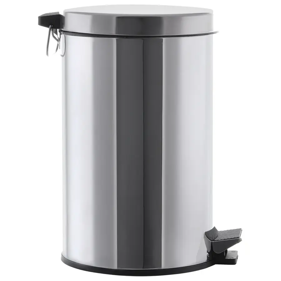 Відро для сміття кругле ZERIX LR-703 CHROME 12 л (колір хром глянець) (ZX2720)