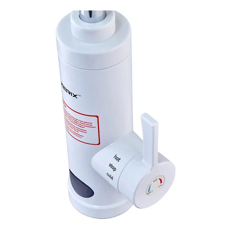 Водонагрівач 3,3 kW проточний, з індикатором температури, на мийку ZERIX ELW07-E (ZX4781)