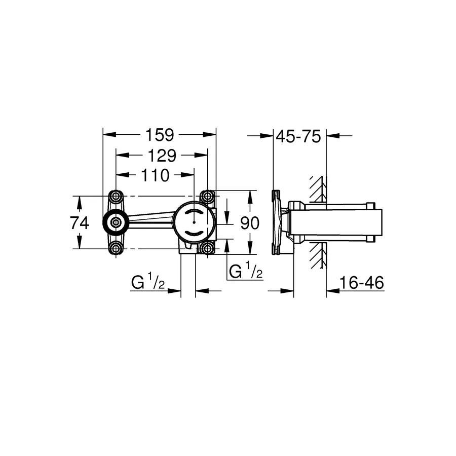 Прихована частина змішувача для раковини Grohe Non Rapido OHM (23571000)