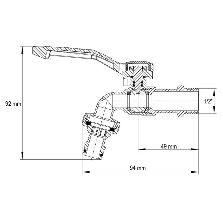 Кран поливу Koer KR.247 - 1/2" з конектором для швидкого підключення (KR3196)