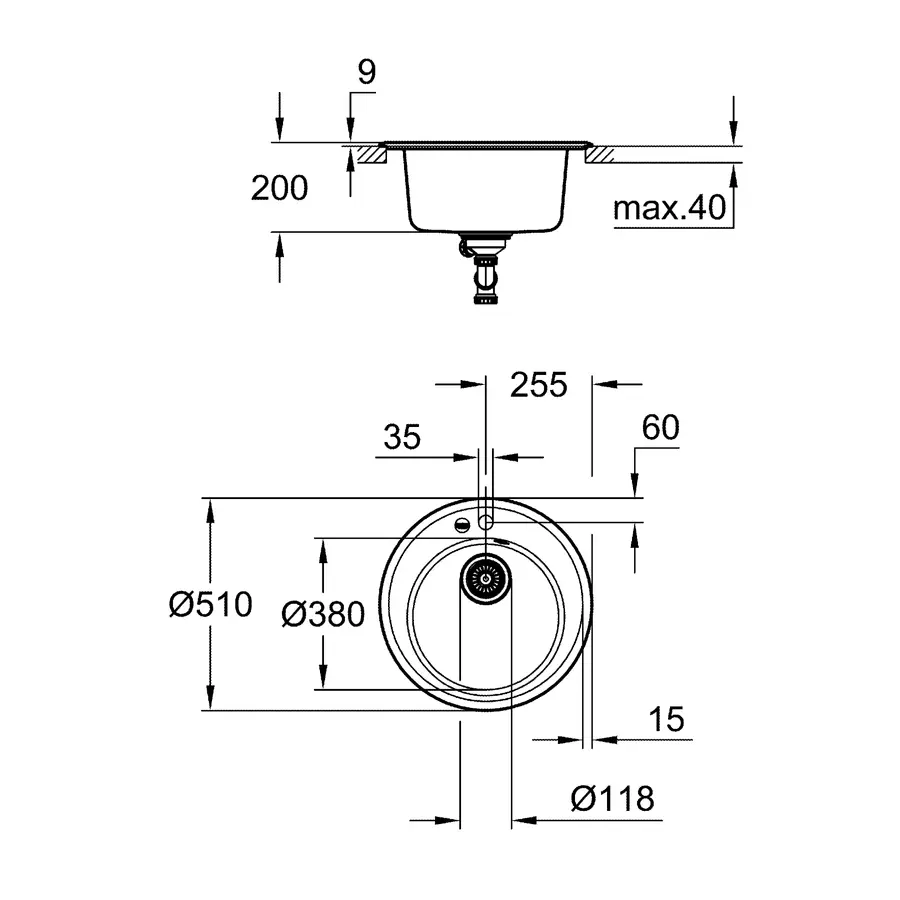Композитна мийка для кухні Grohe K200 (31656AP0)