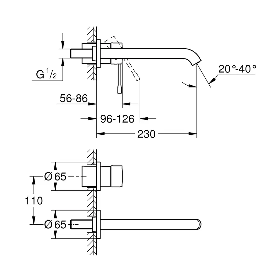 Змішувач для раковини прихованого монтажу Grohe Essence New (19967001)
