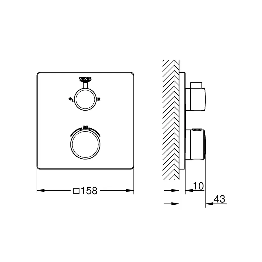 Термостат прихованого монтажу Grohe Grohtherm Convent. Concealed (24079000)