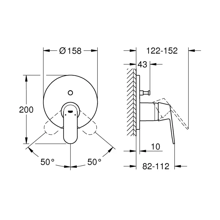Змішувач прихованого монтажу на 2 споживача Grohe Eurosmart Cosmopolitan (24045000)