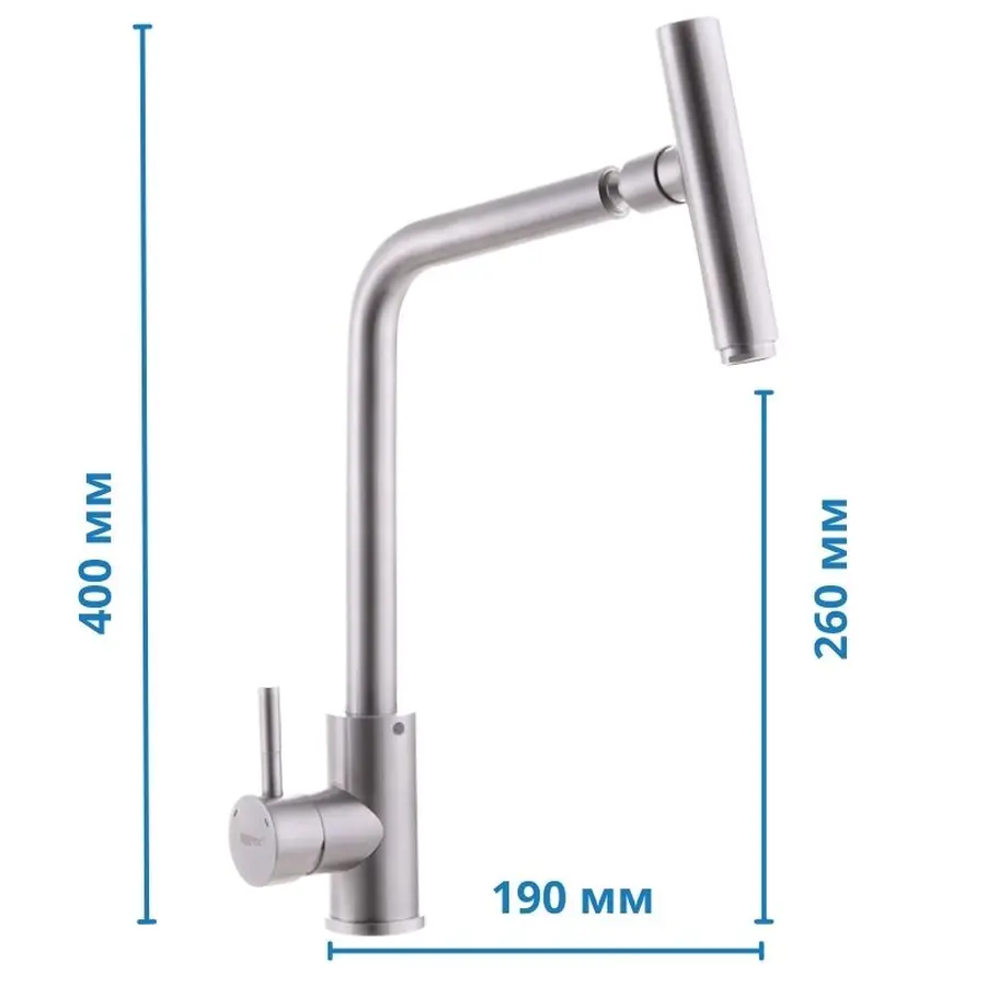 Змішувач для кухні з нерж. сталі SUS304 Zerix SUS-017 (ZX3143)