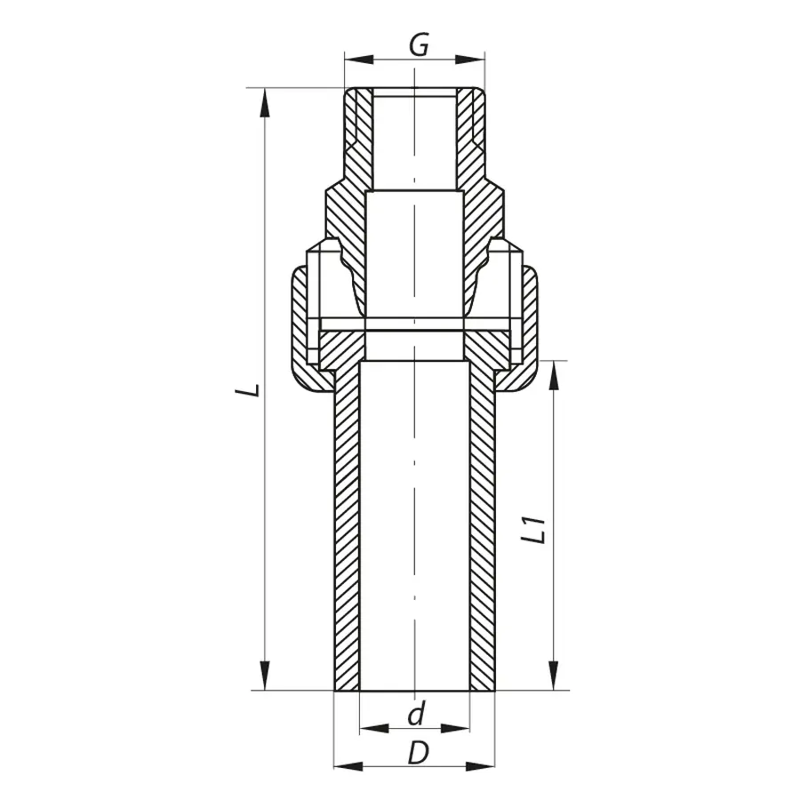 Розбірне різьбове з'єднання ЗР 32x1M PPR Koer K0239.PRO (KP2604)