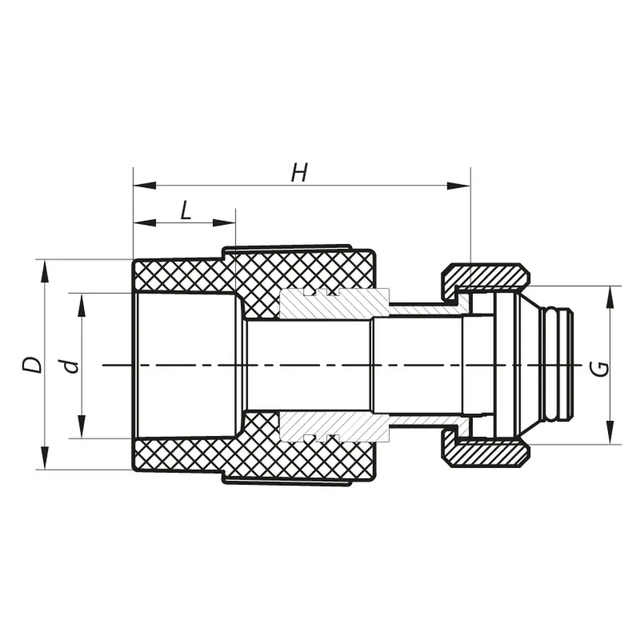 Муфта з євроконусом і накидною гайкою 20x3 /4 PPR Koer K0240.PRO (KP2606)