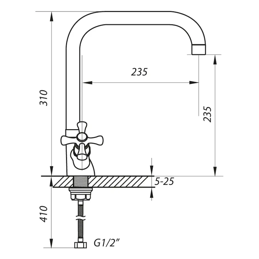 Змішувач для кухні Zerix TOE 856 (ZX0090)