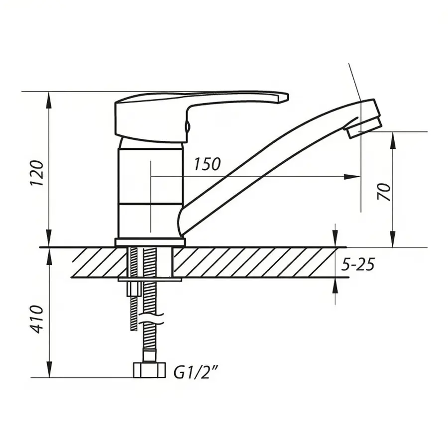 Змішувач для умивальника Zerix PAN-B 135 (ZX0184)