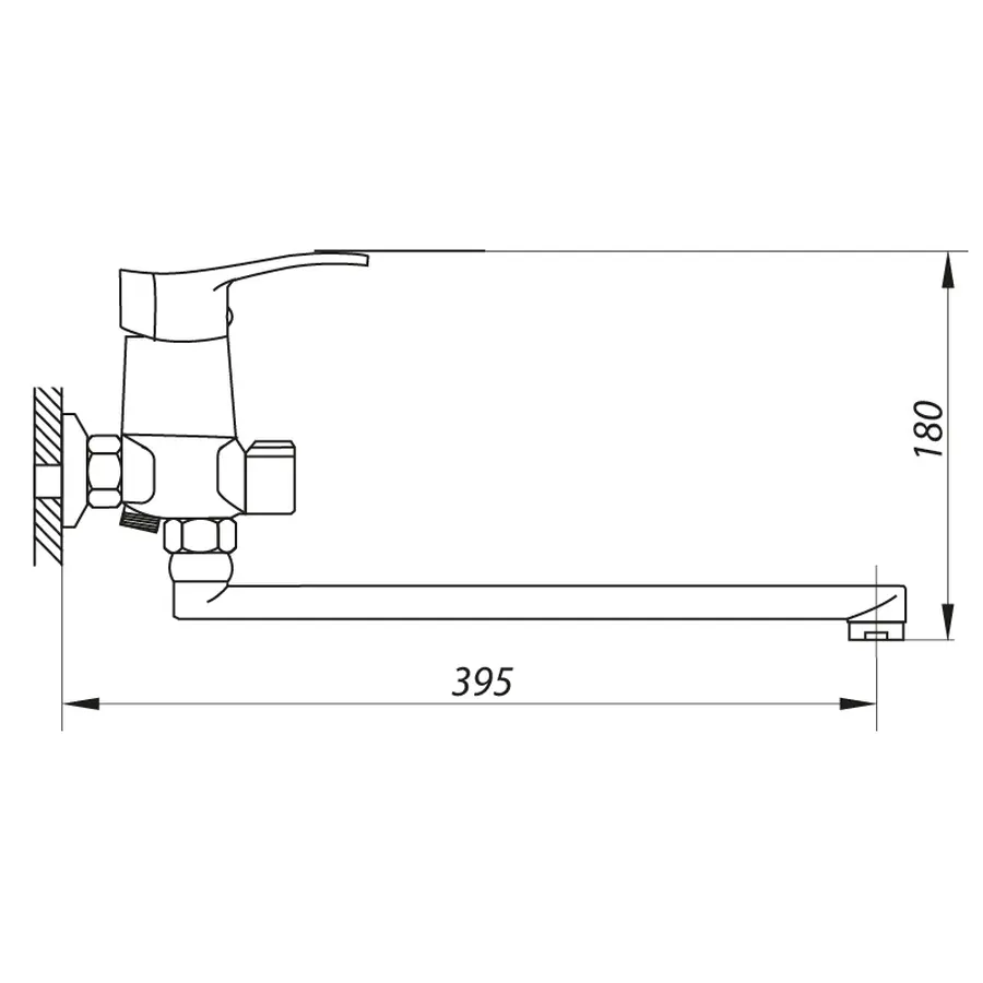 Змішувач для ванни Zerix LUN7 135 (ZX0428)