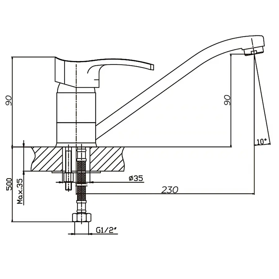 Змішувач для кухні Haiba Focus 004 матовий (HB0114)
