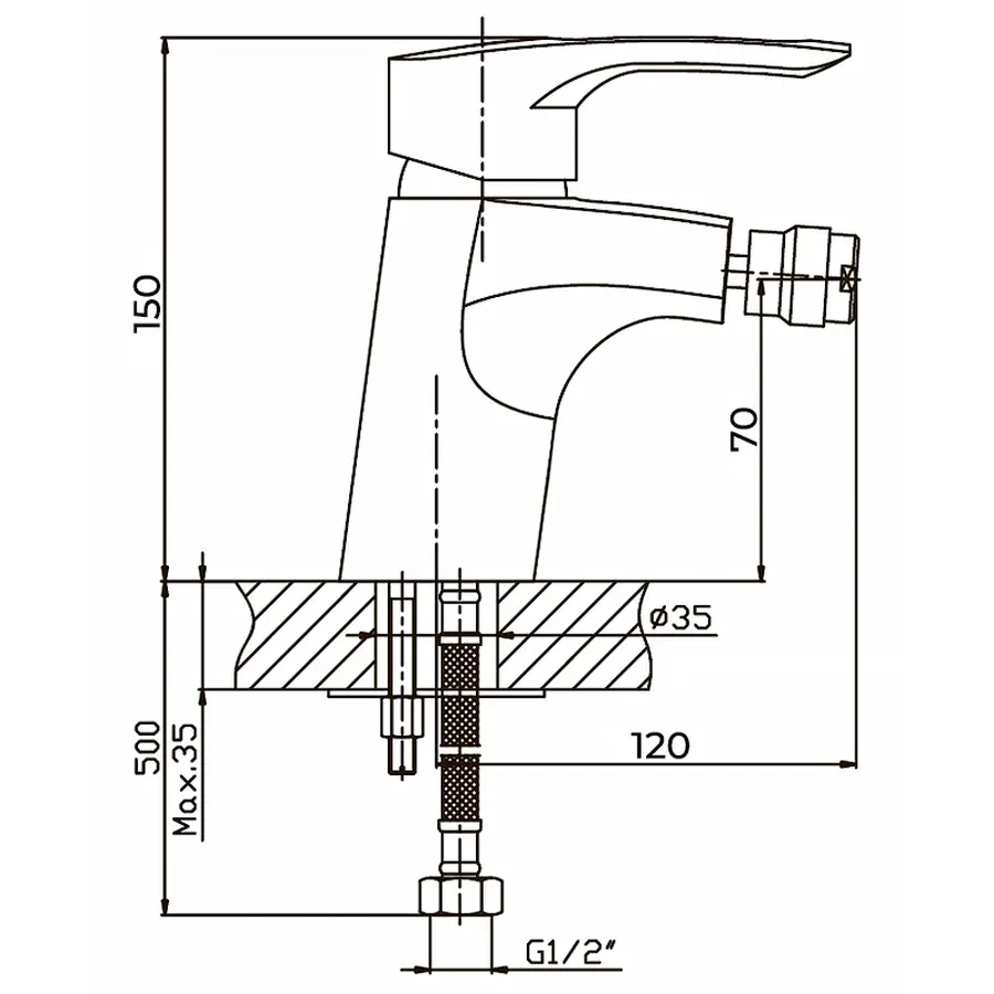 Змішувач для біде Haiba Hansberg 002 (HB0173)