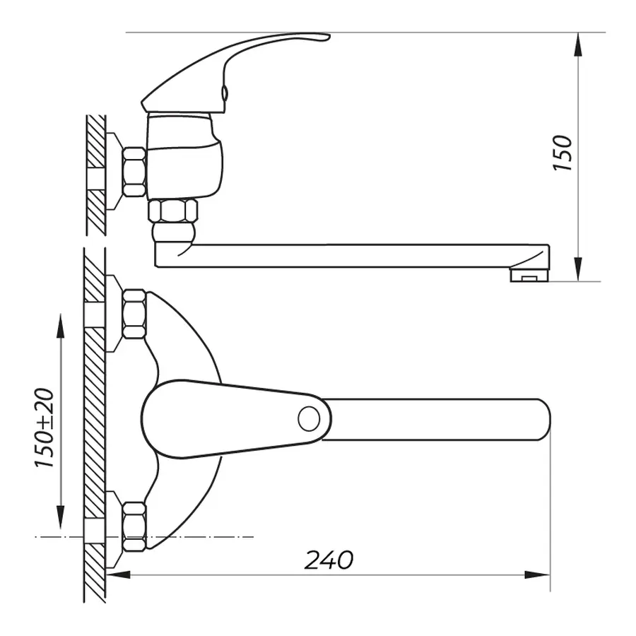 Кран кульовий Waterpro 1/2" ГГМ (сталева метелик) (WP2909)