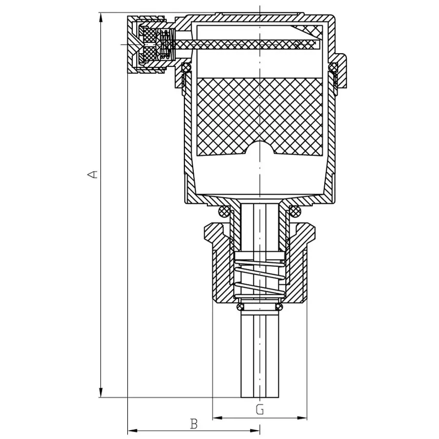 Повітровідвідник автоматичний прямий із зворотним клапаном KOER KR.1246 - 1/2" (KR3127)