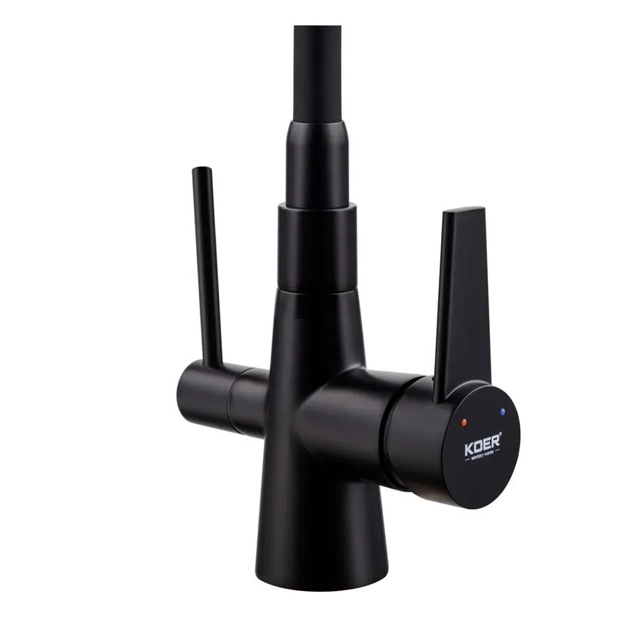 Кухонний змішувач з силік. виливом і вих. для питної води KOER KB-72003-05 (KR3376)