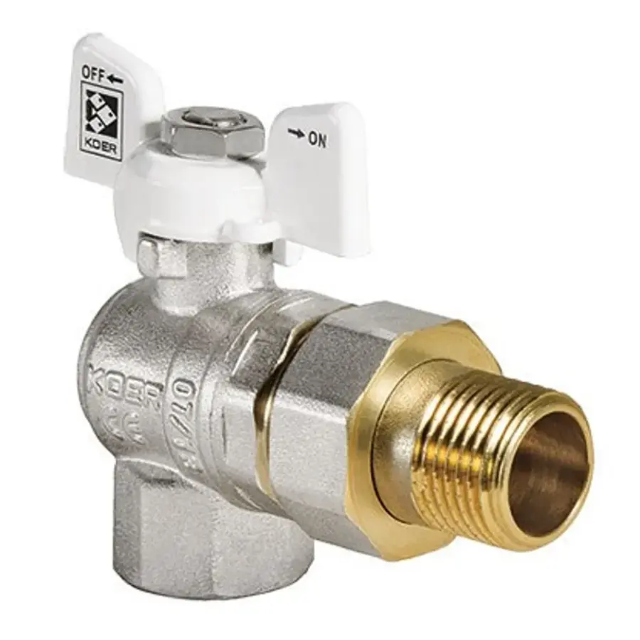 Кран з американкою 3/4" (Koer KR.228.W) кутовий білий (KR0100)