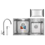 Набір Mixxus SET-7843D-220x1.0-Satin (мийка + змішувач + диспенсер + сушка для посуду) (MX0583)