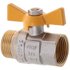 Кран кульовий Waterpro WP607-20FMW-Y - 3/4" FMW ГШМ YELLOW, ручка "метелик" жовта (WP2892)