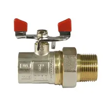 Кран з американкою 1" червоний СК (ART 400) (SK0021)