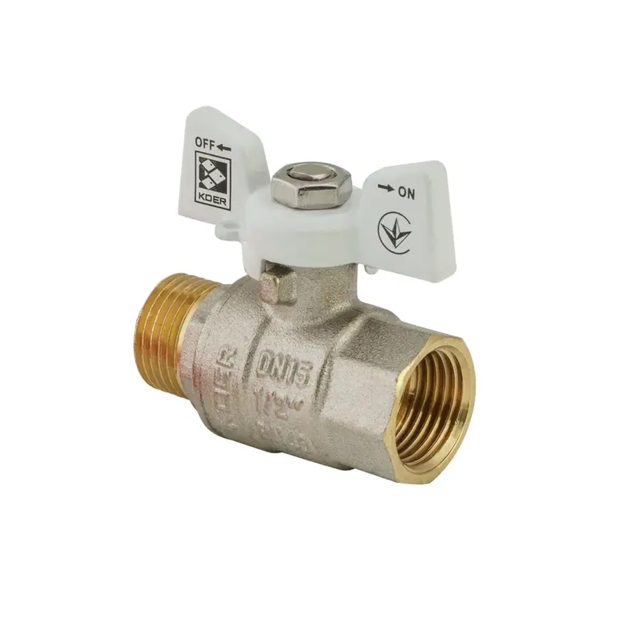 Кран кульовий KOER 1/2" ГШМ (KR.218.W) білий (KR0182)