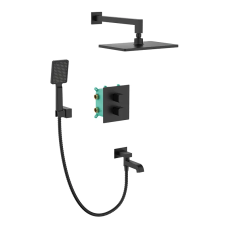 Вбудована душова система з термостатом Koer KB-67011-05 (Колір чорний) (KR4727)