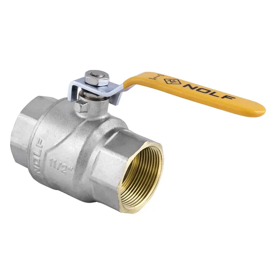 Кран кульовий Nolf NF.612 - 1-1/2" FF ГГВ YELLOW, ручка "важіль" жовта (NF2928)