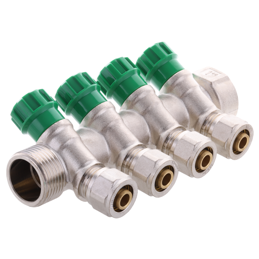 Колектор вентильний з фитингом Koer KR.1124-4 1"x4 ways (KR2834)