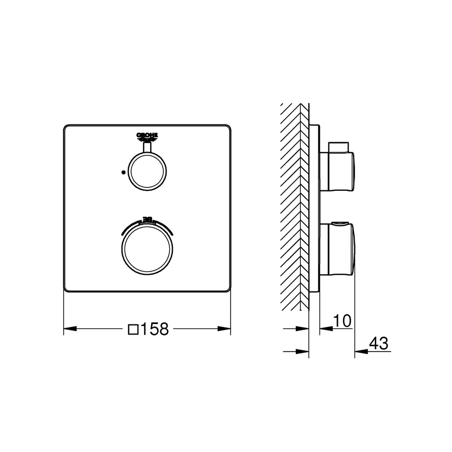 Термостат прихованого монтажу Grohe Grohtherm Convent. Concealed (24078000)