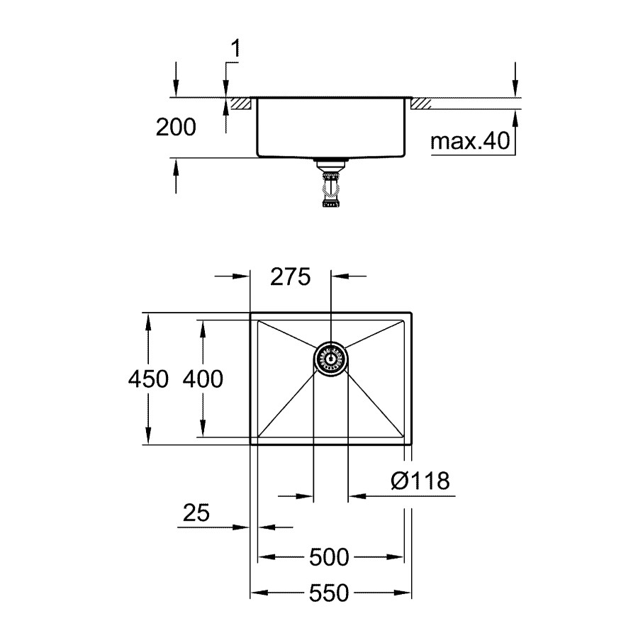 Мийка для кухні із нержавіючої сталі Grohe K700 (31726SD0)