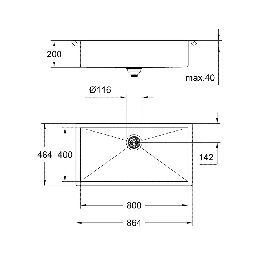 Мийка кухонна Grohe EX Sink K700 (80 cm) (31580SD0)