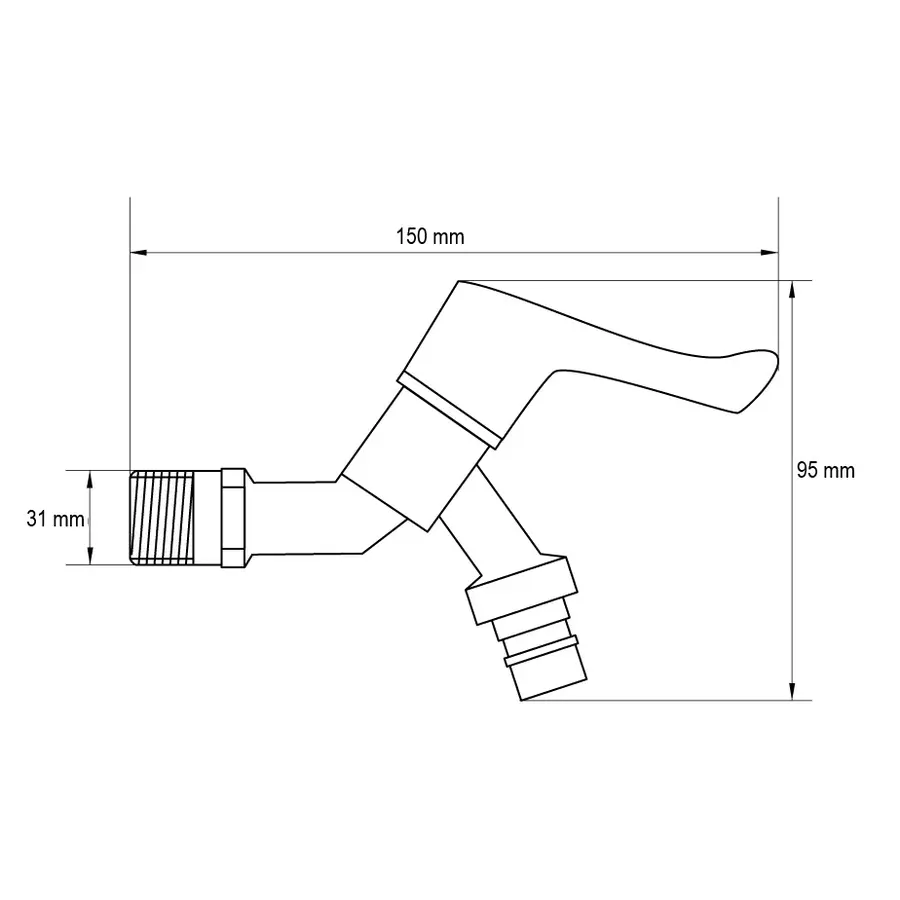 Кран для холодної води 1/2" (Koer KR.255) (KR2727)