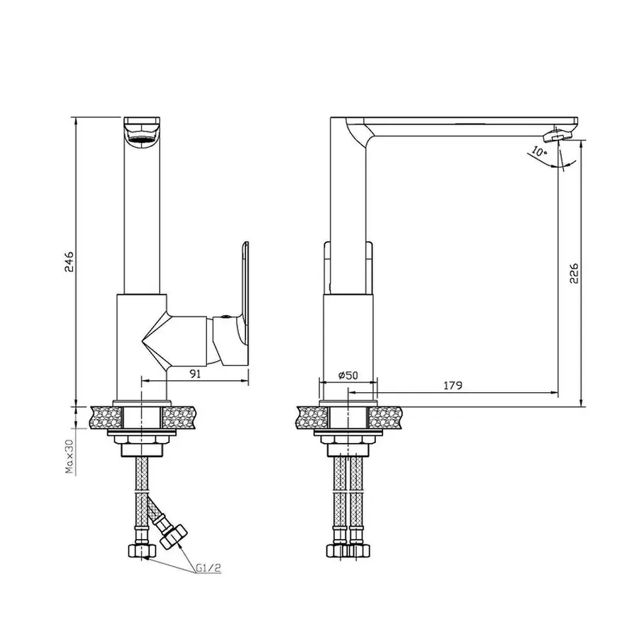 Змішувач для кухні Haiba Alex 018 (HB0890)