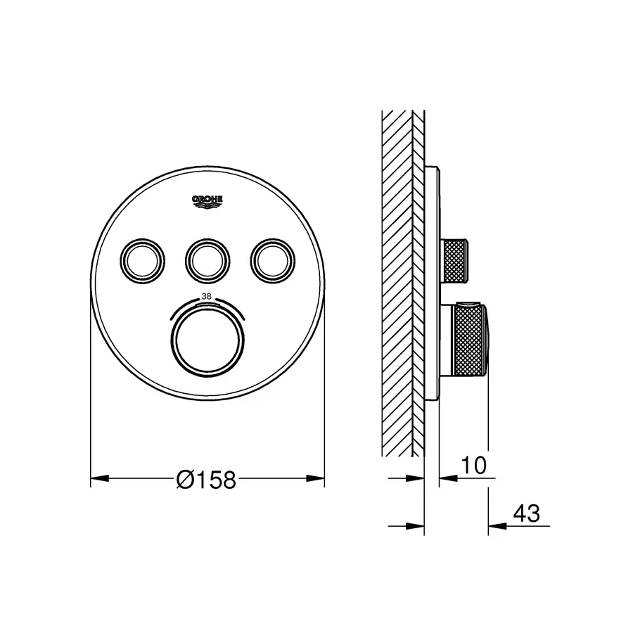 Термостат прихованого монтажу на 3 споживача Grohe Grohtherm SmartControl (29121000)
